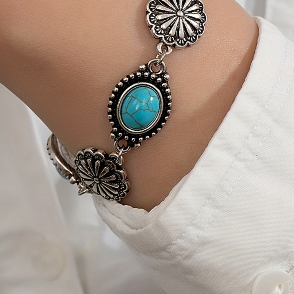 Silver and Turquoise Bracelet